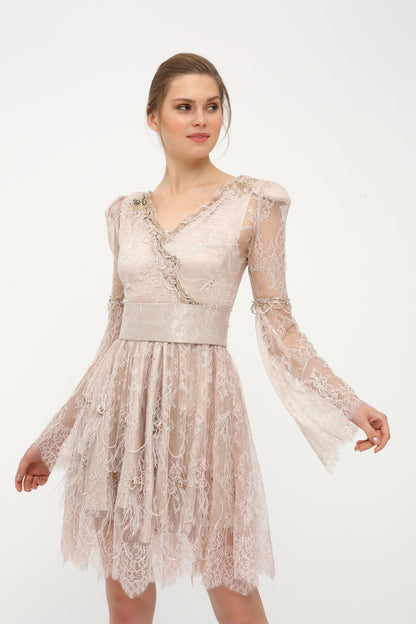 Lace Pink Evening Dress