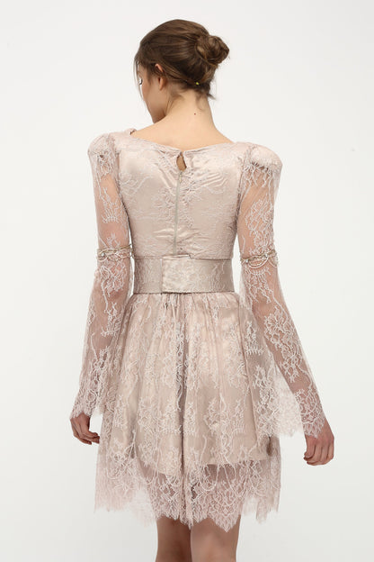 Lace Pink Evening Dress