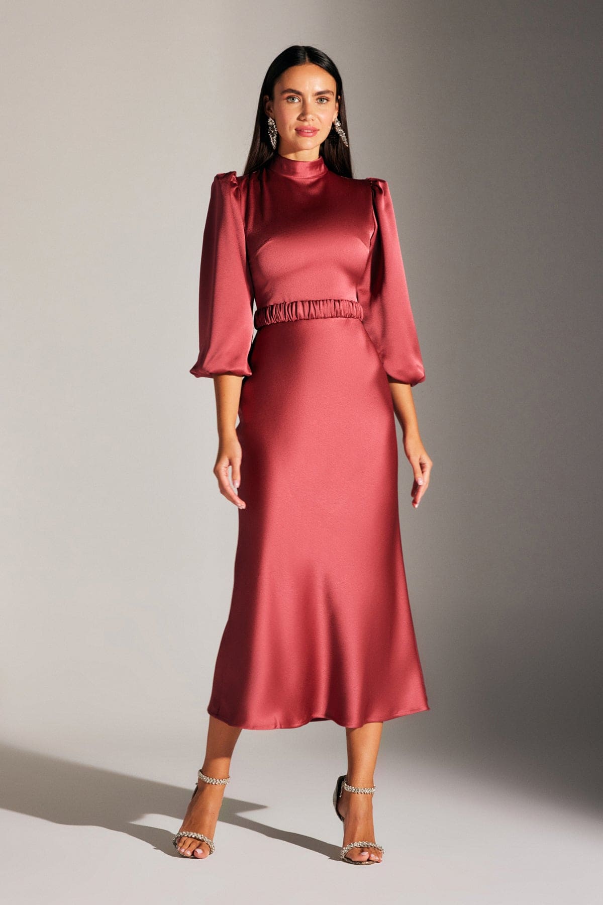 BERTHE MAJIN KRAGEN VENEDIG ROTES KLEID