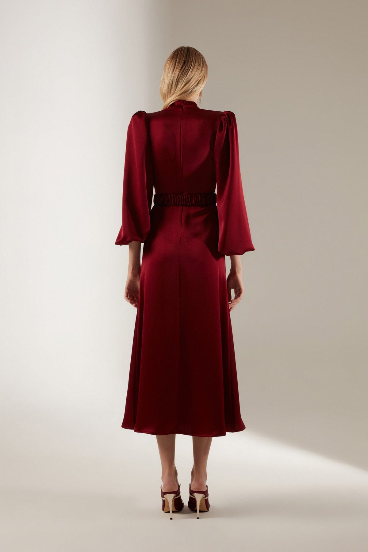 Dark red shop midi dress