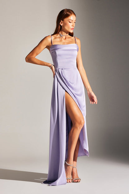 Drapiertes Kleid mit Trägern in Violett-Flieder