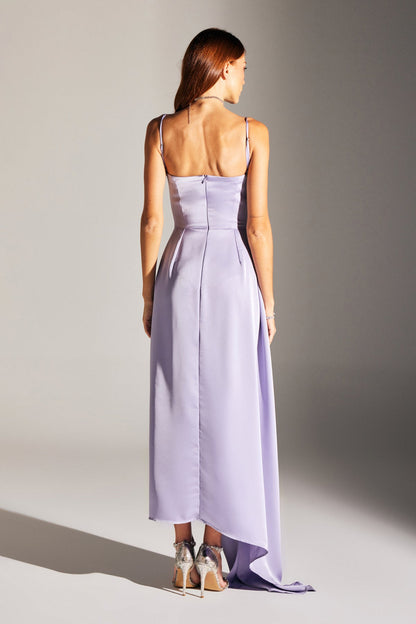 Violet Lilac Strap Draped Dress