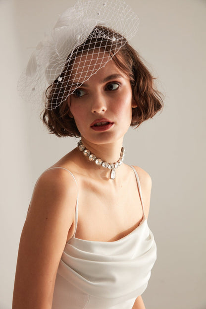 Tulle Wedding Hat Voile Hat Bridal Accessory