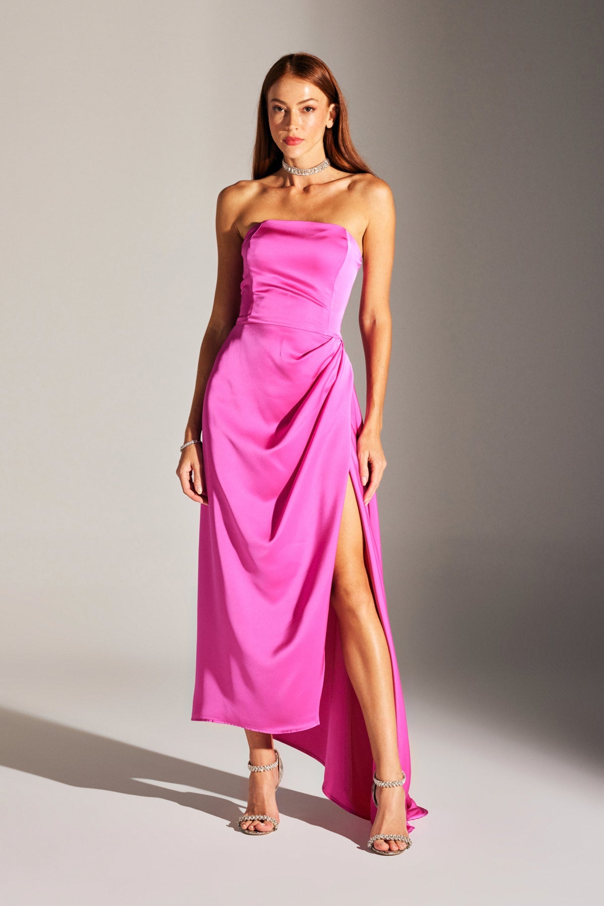 MORIE PINK STRAPLESS NIGHT DRESS