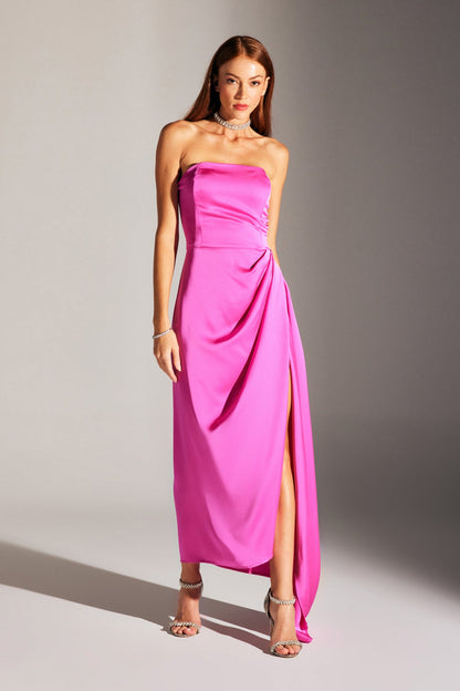 MORIE PINK STRAPLESS NIGHT DRESS