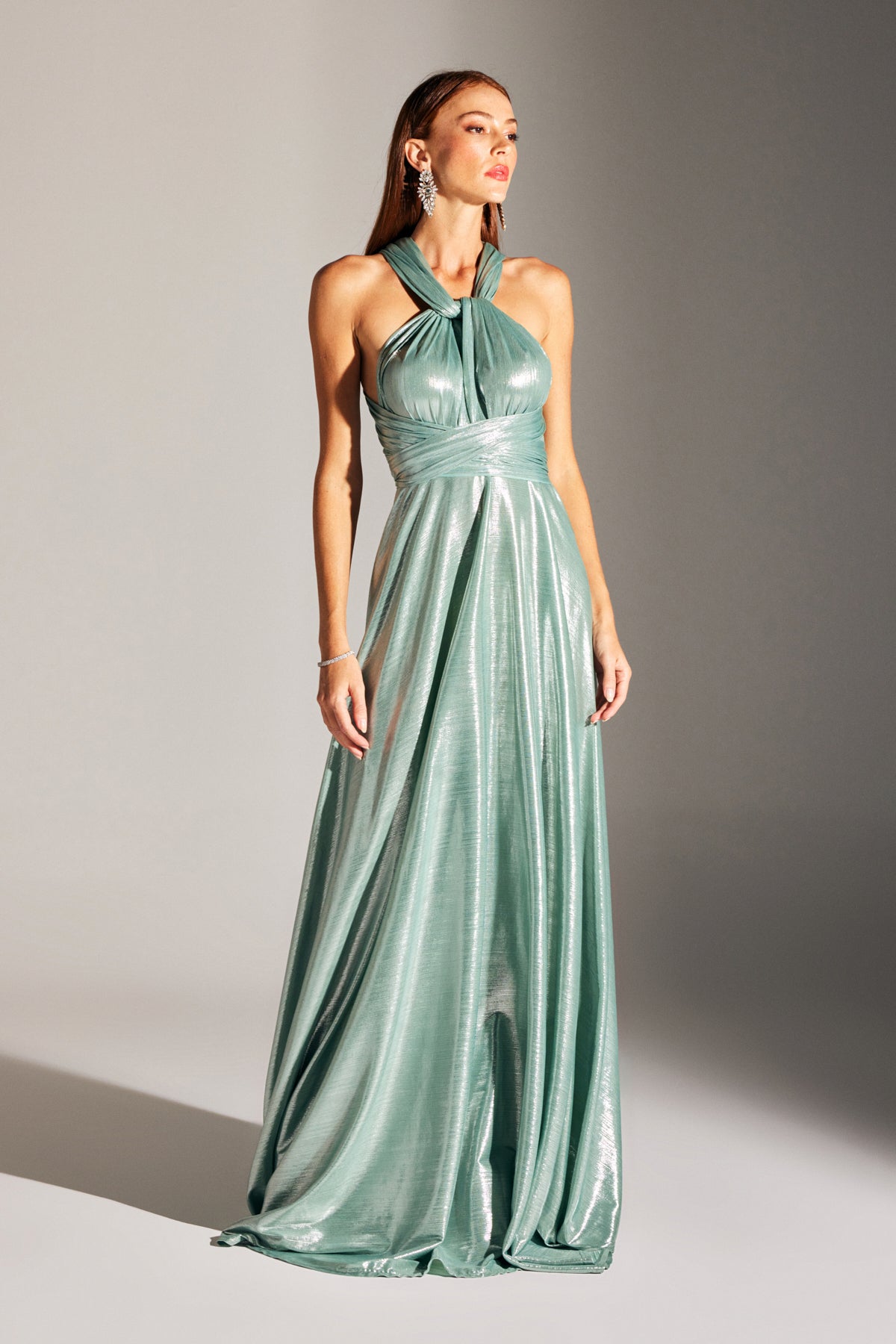 KATE MULTI WAY WATER GREEN FLASHED DRESS