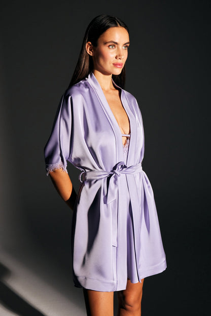 ALYA SATIN LILA DRESSING Gown