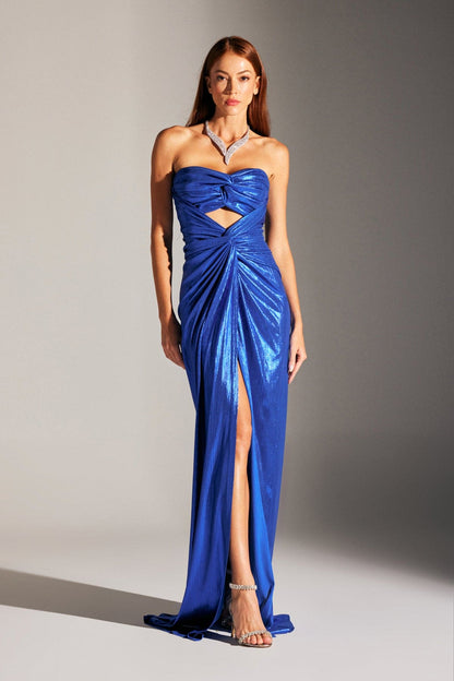 FLAVIA sparkling body-fitting DRAPED SAKS evening dress