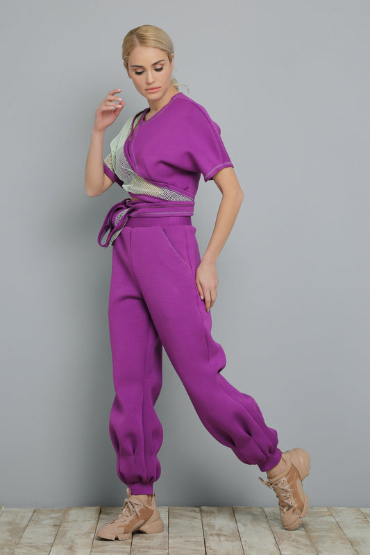 Purple Jogging Fit Trousers